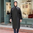 thumbnail image 4 of Chubasquero con capucha Soledad impermeable unisex para mujer y hombre negro con rayas reflectantes, 4 of 8