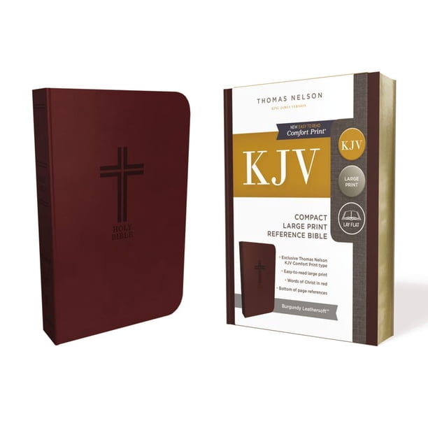KJV Reference Bible Compact Large Print Leathersoft Burgundy Red 