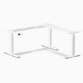 thumbnail image 1 of Desky Sit Stand L-Shape Desk Frame - White, 1 of 5