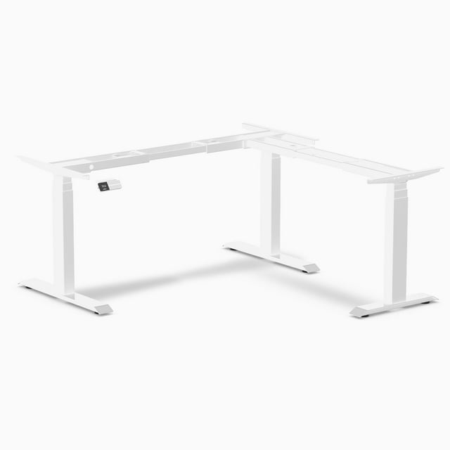 Desky Sit Stand L-Shape Desk Frame - White