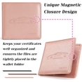 thumbnail image 3 of Car Registration and Insurance Holder,Premium PU Leather Men Women Wallet Accessories Case for Cards, Vehicle Glove Box Paperwork Wallet Case Organizer for ID, Driver's License Rose Gold, 3 of 7