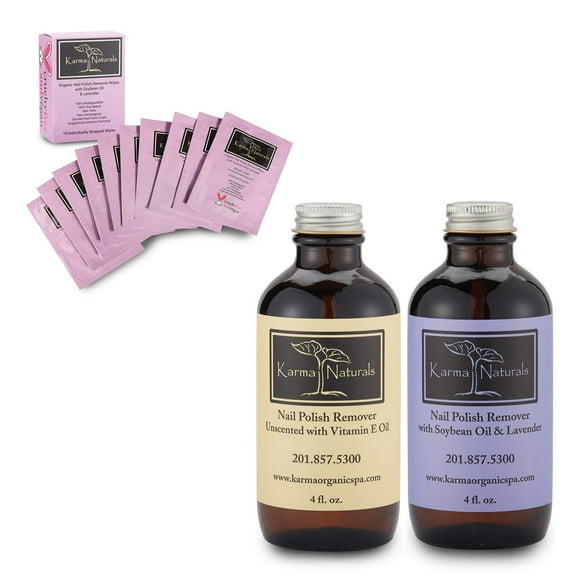 Unscented Nail Polish Remover with Amazing Nail Polish Remover Wipes & Lavender Remover