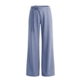 thumbnail image 7 of Hurxie Women's Low Rise Going Out Formal Dress Pants Wide Leg Work Slacks Pants Business Casual Outfits Trousers Light Blue,M, 7 of 7