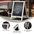 thumbnail image 6 of BizChair 30" x 20" Vintage Wooden A-Frame Magnetic Indoor/Outdoor Chalkboard Sign, Freestanding Double Sided Extra Large Message Board, White Wash, 6 of 11