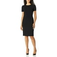 thumbnail image 1 of Calvin Klein Robes Décontractées à Manches Courtes avec Fourreau et Coutures pour Femmes, Noir, 8, 1 of 3