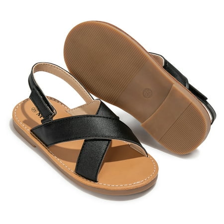 

Meckior Toddler Girls Boys Sandals Open Toe Summer PU leather Shoes for Little Kids
