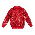 thumbnail image 4 of UAYOTSE Girls Sequin Jackets Kids Bomber Jacket Zip Up Coat Sparkle Outwear Birthday Clothes,Red 14-16 Years, 4 of 4