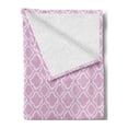 thumbnail image 2 of Ikat Soft Flannel Fleece Throw Blanket, Classical Pattern Design in Pastel Feminine Colors Retro Illustration, Cozy Plush for Indoor and Outdoor Use, 50" x 70", Lilac White, by Ambesonne, 2 of 5