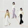 thumbnail image 4 of KAUOD Girls Long Flare Leggings Stretchy Thermal School Dance Tights Pants Teen Kids Bell-Bottom Yoga Performance Leggings, 4 of 7
