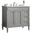 thumbnail image 7 of Vinnova Catania 36" Single Vanity in Gray with Carrara White Marble Countertop without Mirror, 7 of 7