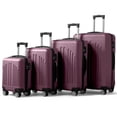 thumbnail image 2 of IVV 4-Piece Vertical Stripe Hardside Spinner Luggage Set, Lighweight Trolley Case Set with Aluminum Alloy Handles and Spinner Wheels, 16"/20"/24"/28", Violet, 2 of 9
