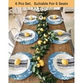 thumbnail image 4 of 15 Inch Round Placemats Set of 6, Blue Christmas Non Slip Heat Insulation PP Table Mats, Snowman Xmas Tree Snowflake Elk Winter Washable Place Mats for Kitchen Dining Party Table Decor, 4 of 7
