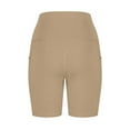 thumbnail image 3 of vigerkar Yoga Shorts for Women Compressive High Waisted Sculpting Biker Shorts with Pockets Khaki, XXL, 3 of 6