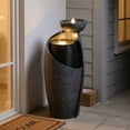 thumbnail image 4 of Outdoor Water Fountain Feature Indoor Garden Large Jar Floor Standing Fountains Waterfall with LED Light & Pump for Home Decor Office Yard Patio Deck Porch, 32 inches,Gray, 4 of 14