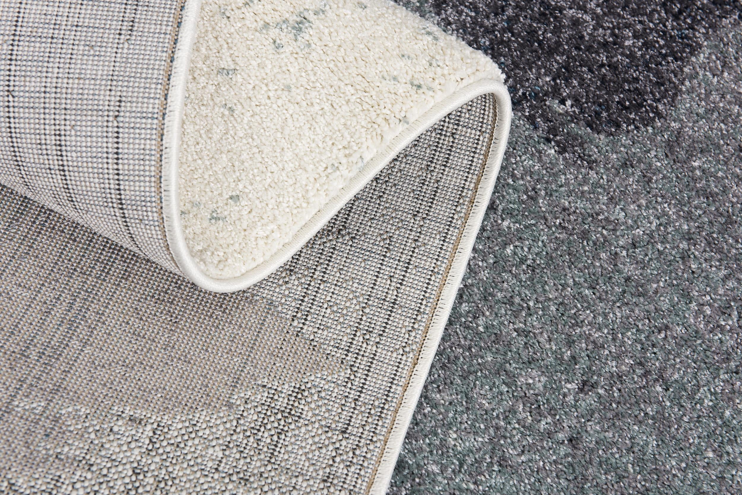 Tapis d'intérieur scandinave Rug Branch Nova 2' x 5' (taille exacte : 2'3" 5'), bleu et blanc, contemporain - Entrée, couloir, salle de bain cuisine