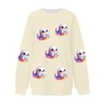 thumbnail image 3 of Enjoytime Winter Clothing for Women Cute Ghost Printed Round Neck Halloween Sweatshirts Casual Loose Shirt Fall Long Sleeve Pullover Tops, 3 of 3