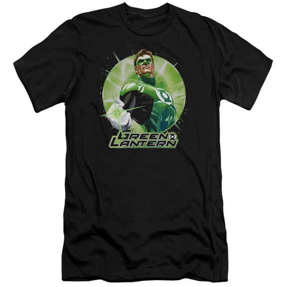 JLA Justice League Green Static S/S Adult 30/1 T-Shirt Black