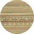 thumbnail image 1 of Ahgly Company Machine Washable Indoor Round Abstract Light Brown Area Rugs, 3' Round, 1 of 7
