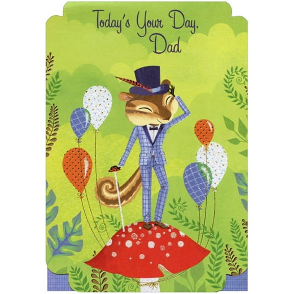 Designer Greetings Fox Wearing Suit and Hat Birthday Card for Dad