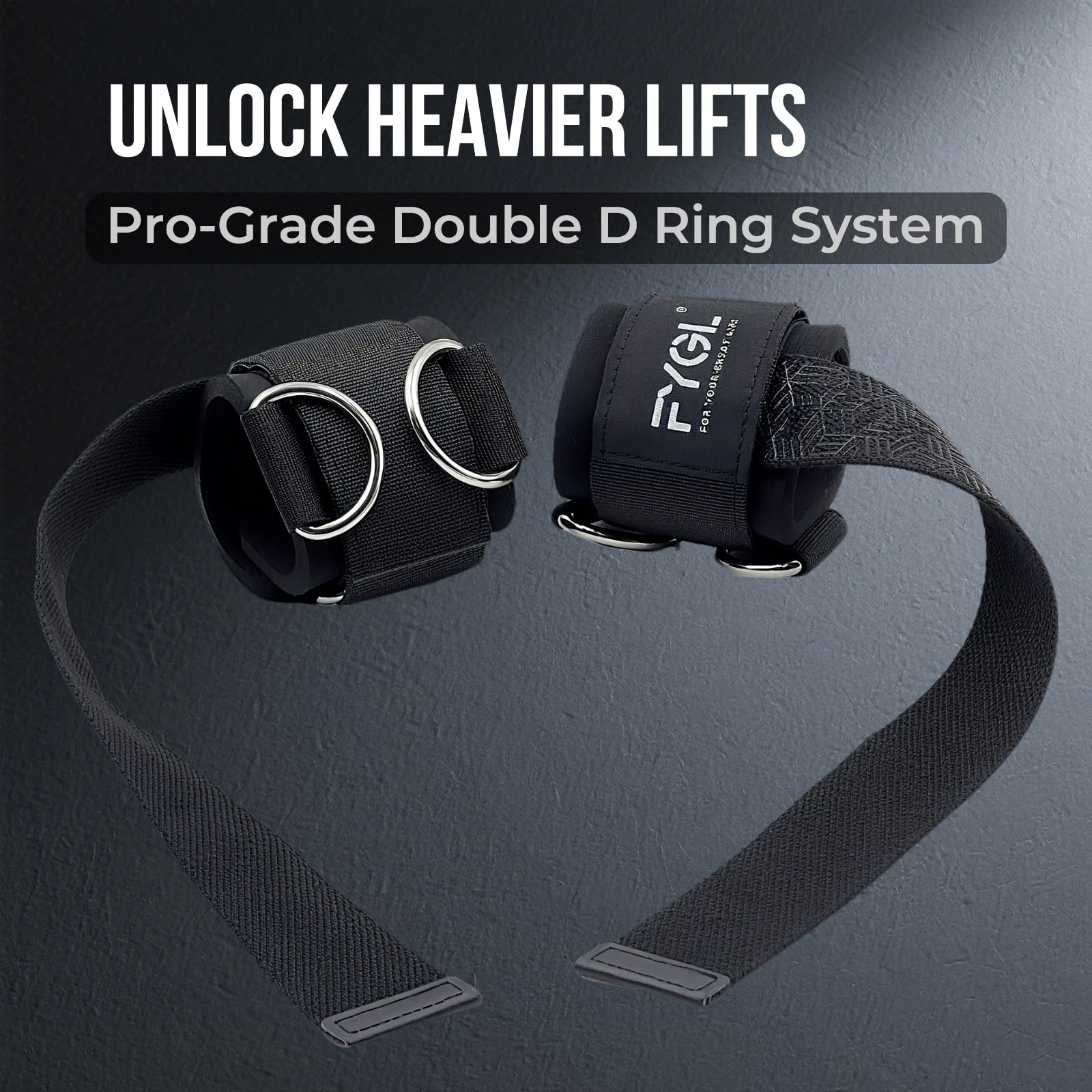 FYGL Dura Grip Anti-Slip Unisex Neoprene Geometric Weight Lifting Straps 2-Pack