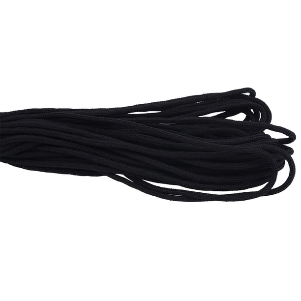 M Buder Cuerda de Paracaídas Multiusos 2mm, Núcleo de 1 Hilo para Acampar y Atar, Negro, 15M