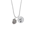 thumbnail image 2 of Delight Jewelry Silvertone Small Lion - Mascot Silvertone Script Initial Disc - T - Charm Necklace, 20"+3", 2 of 4
