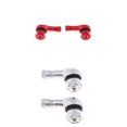 thumbnail image 1 of Vástago de Válvula de Motocicleta de Aleación de Aluminio de 2 Pares (4 Piezas) - 90 Grados en ángulo (11,3 Mm) Rojo + Plata Macarena Tapa de vástagos de válvula de neumático de rueda, 1 of 8