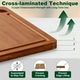 thumbnail image 3 of Vesteel 3-Pieces Wood Cutting Board, Bamboo Chopping Board Set for Kitchen with Deep Juice Groove, Wooden Charcuterie Board for Meat Vegetables and Fruits, Brown, 3 of 8