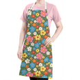 thumbnail image 5 of Pioneer Flower Floral Print Pattern Apron for Women and Men, Cotton Linen Waterproof with Pockets, Adjustable, 33x27 Inch for Kitchen, Gardening, BBQ, Salon, 5 of 6