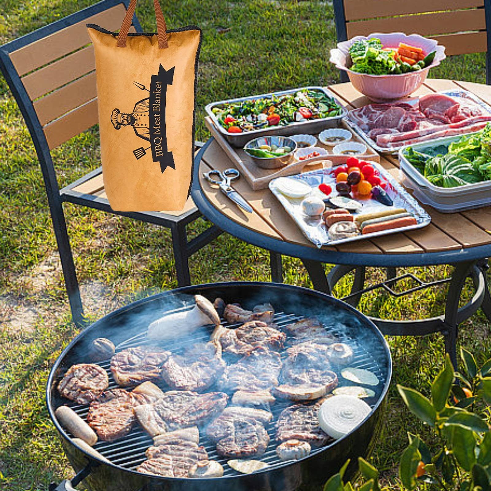 Sac de Repos pour Viande Isolé Grande Capacité Couverture BBQ Réutilisable pour des Steaks et des Brisket Parfaits
