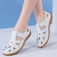 thumbnail image 6 of EKVAHL Women's Closed Toe Fisherman Sandals, Leather Cutout Ankle Strap Non-Slip Wedges, Orthopedic Arch Support Beach Summer Walking Shoes White, 6 of 6