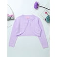 thumbnail image 3 of DPOIS Kids Girls Knit Cropped Bolero Shrug Cardigan Sweater Dress Coat Purple 4, 3 of 7