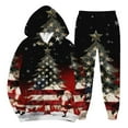 thumbnail image 2 of Men's Casual Christmas Printed Long-sleeved Hooded Sweatshirt and Sweatpants Two-piece Set, Fleece-Lined for Holiday Gifts Winter Sports and Festive Events,Black,3XL, 2 of 6