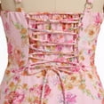 thumbnail image 6 of IBTOM CASTLE Women Floral Corset Dress Sleeveless Square Neck Spaghetti Straps Dress Boho Holiday Flowy Midi Bustier Sundress XL Pink Floral, 6 of 8