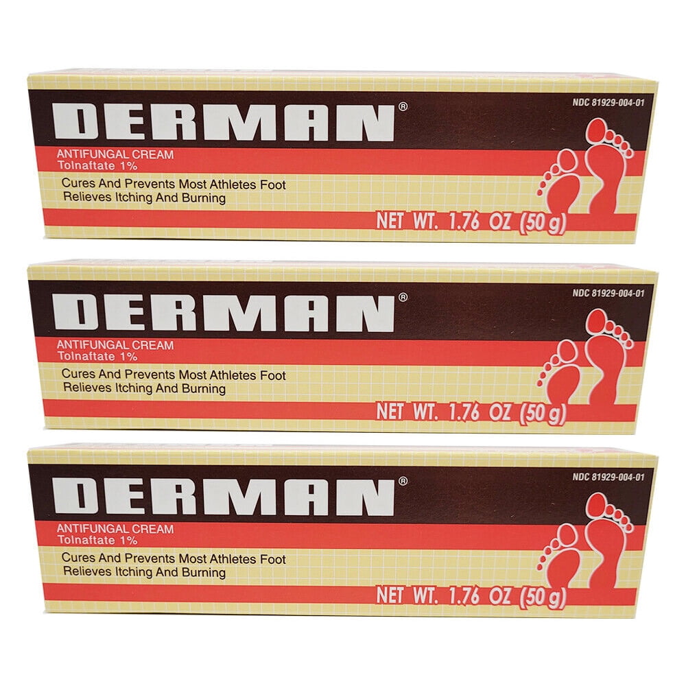 Derman Antifungal Cream. Athlete's Foot, Ringworm and Jock Itch