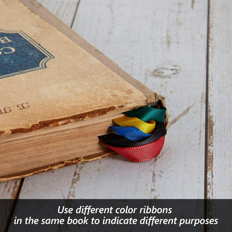 6 Pieces Bible Ribbon Bookmark Multi Ribbon Page Marker Leatherette  Bookmark Artificial Leather Bookmark with Colorful Ribbons for Books  (Classic
