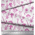 thumbnail image 2 of Soimoi Pink Modal Satin Fabric Leaves & Primrose Floral Print Fabric by the Yard 42 Inch Wide, 2 of 3