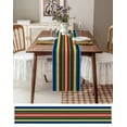 thumbnail image 3 of Colorful Striped Table Runner 72 Inches, Boho Abstract Vertical Stripe Lines Bed Runner Dresser Scarves Tabletop for Indoor Outdoor Parties/Ceremony/Banquet, 13" x 72", 3 of 8