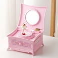 thumbnail image 3 of (Red) Classical Rotating Dancer Ballerina Piano Music Box Jewelry Organizer Ballerina Wind-Up Music Box Storage Organizer With Mirror, 3 of 4