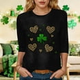 thumbnail image 2 of felwors St Patty's Day Shirt Women 2025 Casual Plus Size 3/4 Sleeve Irish Clover Shirts Funny Saint Patrick's Tunic Tops (Black, S), 2 of 7