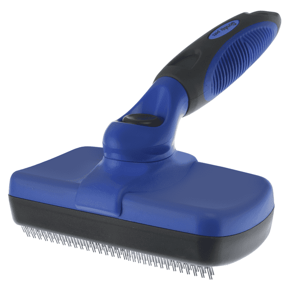SCRUBIT-PETS Self Cleaning Slicker Brush – Cat & Dog Grooming Brush for shedding hair - One-click Cleaning with retractable Bristles - Hair remover for Large and Small Pets.