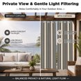 thumbnail image 4 of Black Beige Stripes Outdoor Curtains for Patio, Lines Modern Vertical Stripes Waterproof Outside Curtains Privacy Blackout Curtain for Porch Pergola Cabana, 1 Panel 54W x 95L Inch, 4 of 9