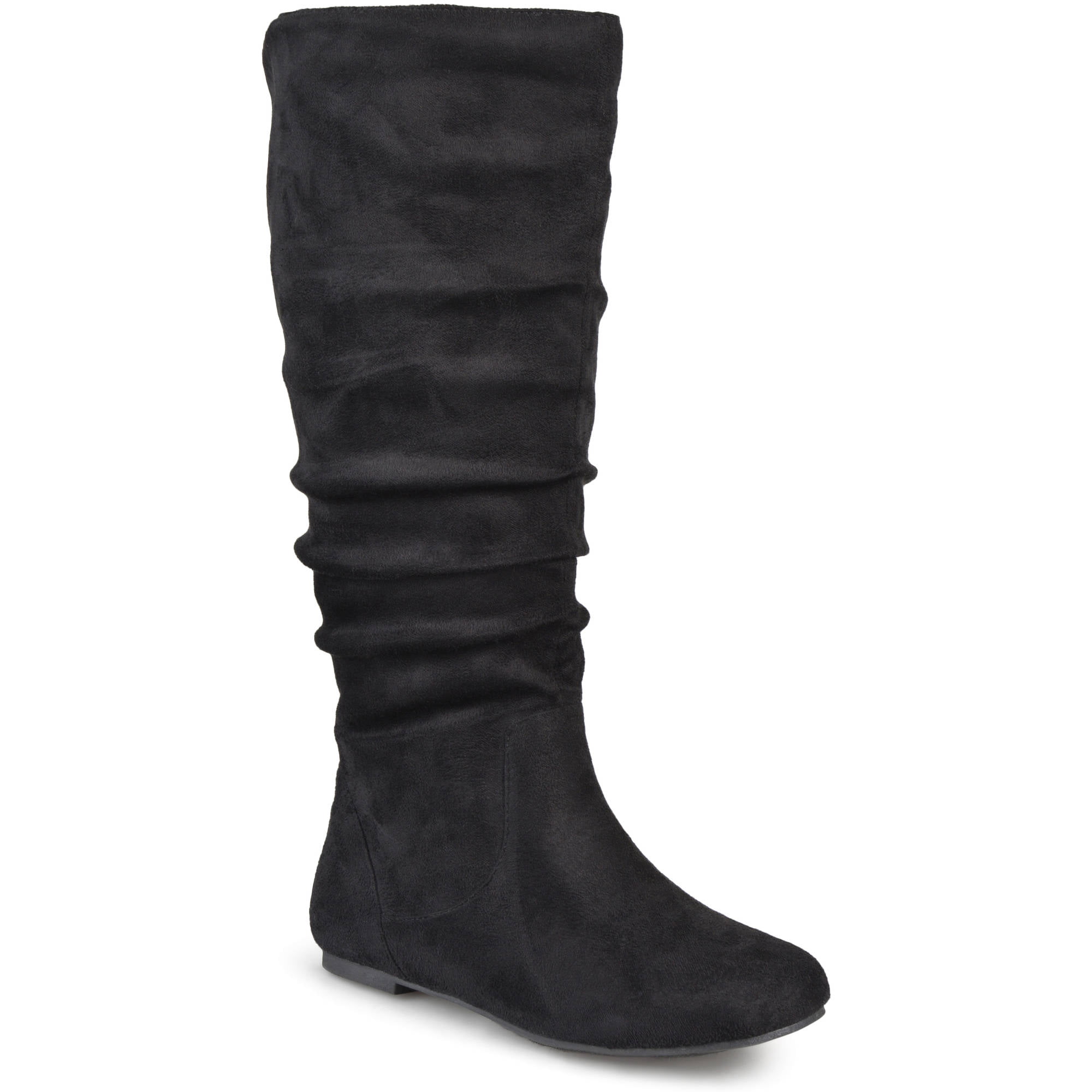 Brinley Co. - Women's Wide Calf Slouch Microsuede Boots - Walmart.com