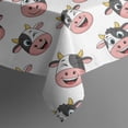 thumbnail image 5 of White Cow Smile Pattern Square Tablecloth,Waterproof Square Table Cover,Wipeable Spillproof Washable Table Cover for Home Kitchen Party Decor 60"x60"(152x152cm), 5 of 6