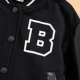 thumbnail image 5 of Karoyedx Toddler Boys Bomber Jacket Boys Girls Baseball Jacket Toddler Bomber Cardigan Coat with Pocket Kids Vintage Varsity Outwear Black Size,3-4 Years, 5 of 7