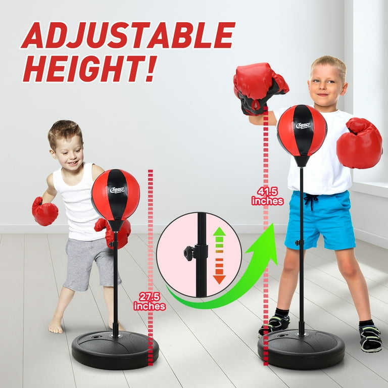  Height Adjustable Freestanding Punching Bag for Kids - Boxing  Set With Gloves for Ages 6-8 Years : Sports & Outdoors