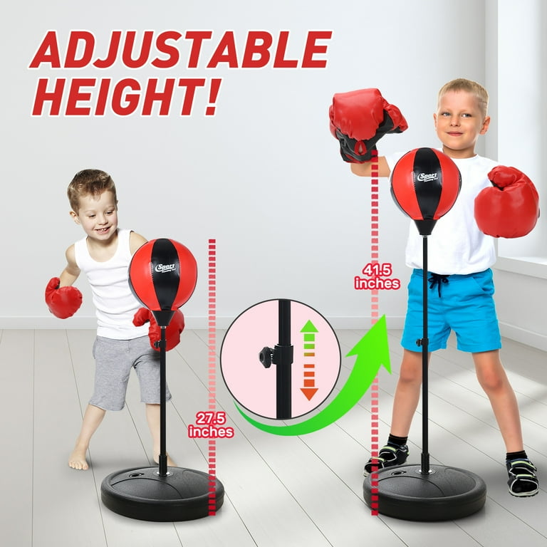  Height Adjustable Freestanding Punching Bag for Kids - Boxing  Set With Gloves for Ages 6-8 Years : Sports & Outdoors