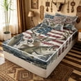 thumbnail image 3 of meiyoeat Retro American Flag Buck Fishing Zipper Full Size Comforter Sets with Fitted Sheet and 2 Pillowcases for Men Boys, Bass Pike Fish Animal Zipper Bedding Set, Black Reversible, 4 Pieces, 3 of 7