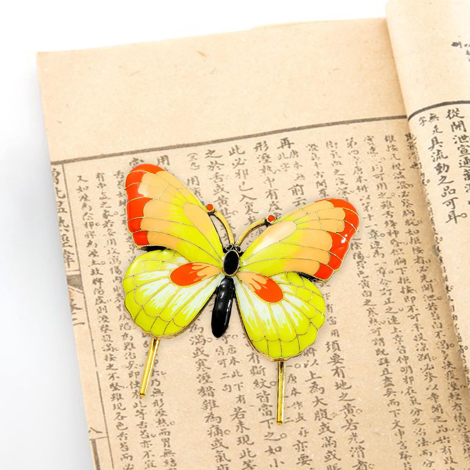 TISHITA Metal Bookmark Vintage Style Alloy Enamel Book Mark for Gift Reading Readers yellow