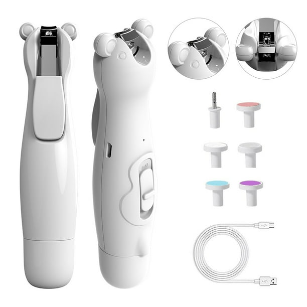 Alicates de manicura Cortaúñas para bebés 2 en 1, cortaúñas automático, limas de uñas con luz LED, almohadillas reemplazables para niños, adultos y ancianos Tomshoo Alicates de manicura